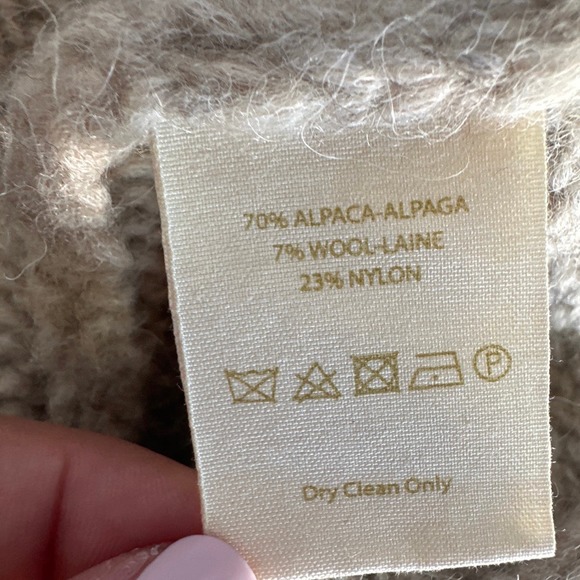 Free People Tan Distressed Alpaca Blend Sweater Sz S - Picture 8 of 9